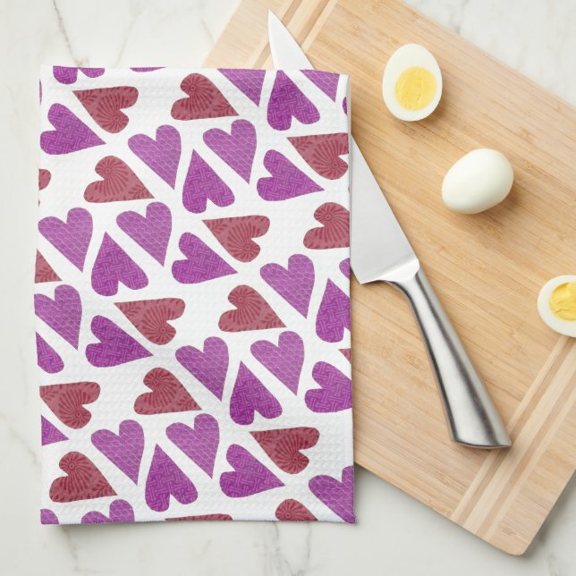 Lovely Hearts Kitchen Towel (Quarter Fold)