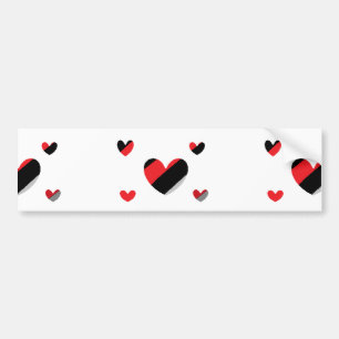 Lovely hearts pattern bumper sticker