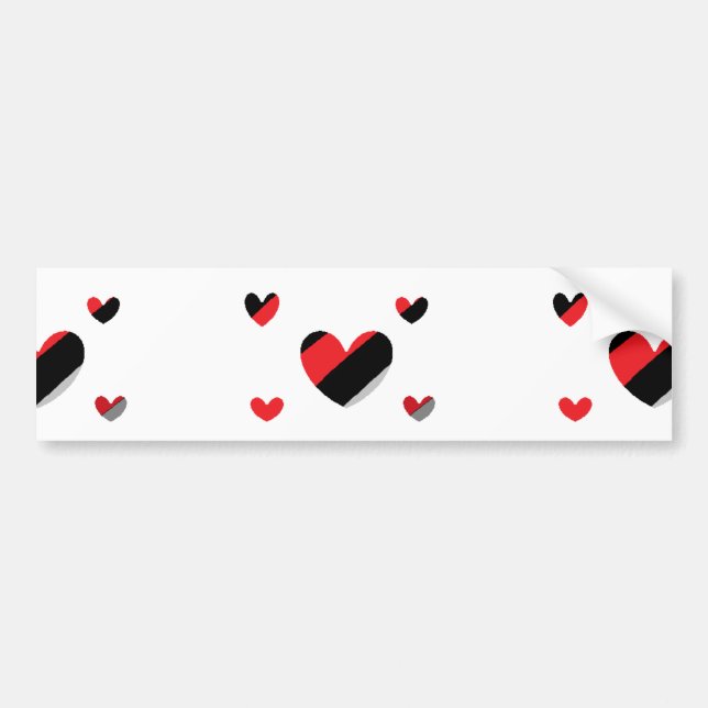 Lovely hearts pattern bumper sticker (Front)