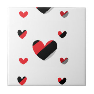 Lovely hearts pattern ceramic tile