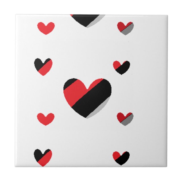 Lovely hearts pattern ceramic tile (Front)