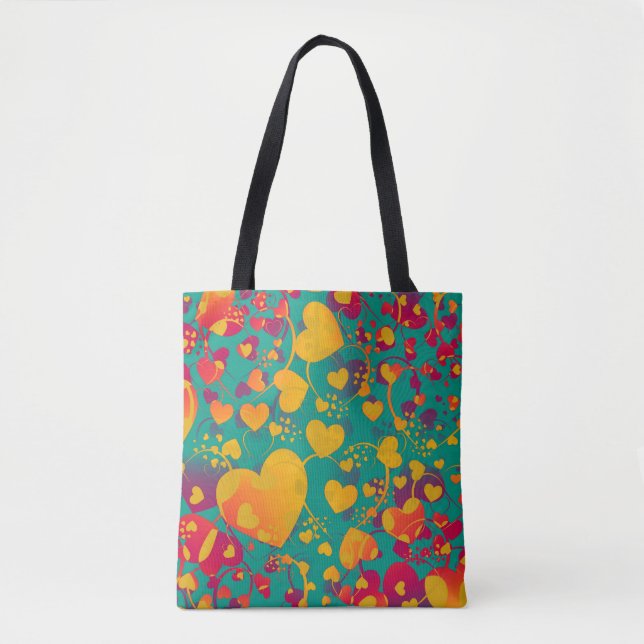 Lovely Hearts pattern IX + your ideas Tote Bag (Front)