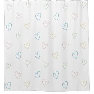 Lovely hearts pattern - Shower Curtain - Large