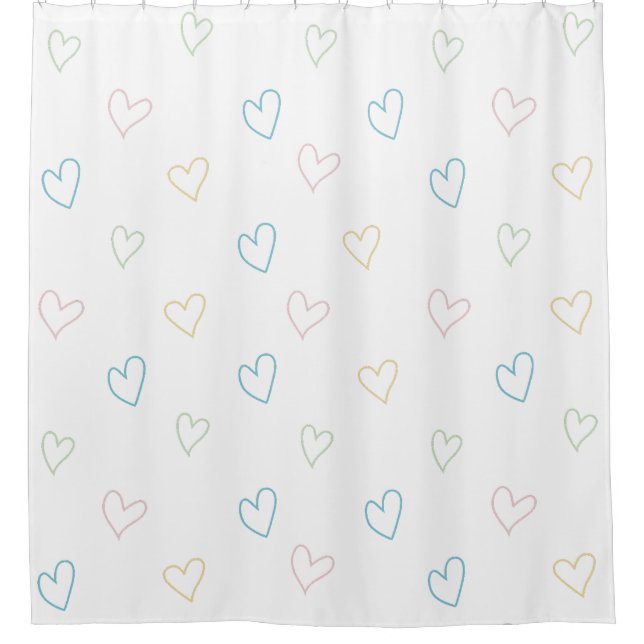Lovely hearts pattern - Shower Curtain - Large (Front)