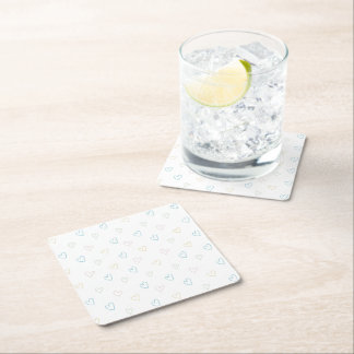 Lovely hearts pattern - Shower Curtain - Large Square Paper Coaster