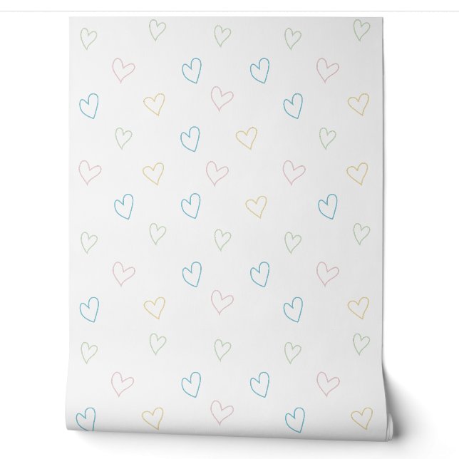 Lovely hearts pattern - Shower Curtain - Large Wallpaper (Unrolling)