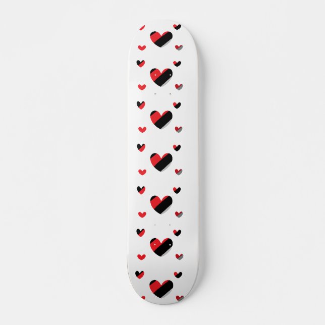 Lovely hearts pattern skateboard (Front)