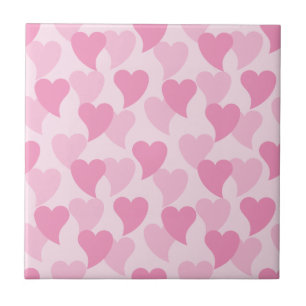 Lovely Hearts Seamless Pattern Ceramic Tile