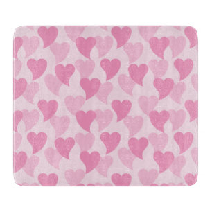 Lovely Hearts Seamless Pattern Cutting Board