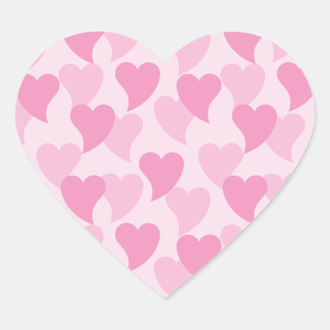 Lovely Hearts Seamless Pattern Heart Sticker (Front)