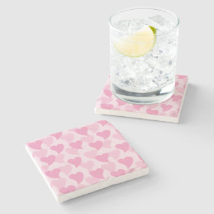 Lovely Hearts Seamless Pattern Stone Coaster