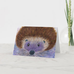 Lovely Hedgehog watercolour greetings art card
