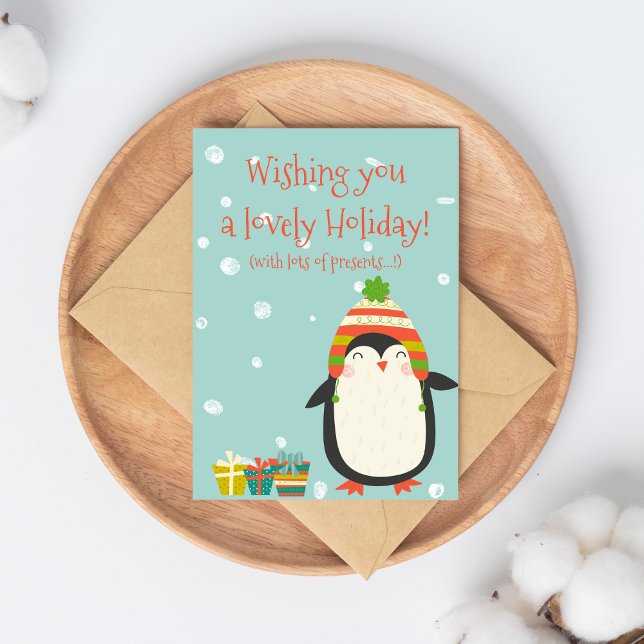 Lovely Holiday! Cute Penguin | Funny Christmas Postcard (Creator Uploaded)