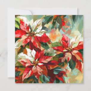 Lovely Impressionist Poinsettia Christmas Card