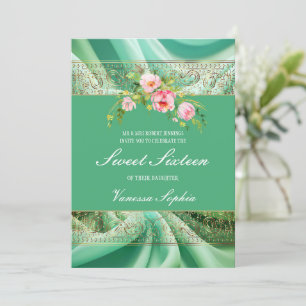 Lovely In Green Sweet Sixteen Invitation