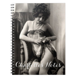 Lovely in Lace Sexy Woman Lingerie Vintage Pin-Up Notebook