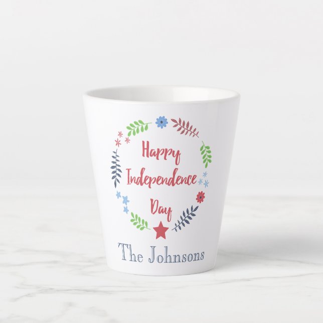 Lovely Independence Day Latte Mug (Front)