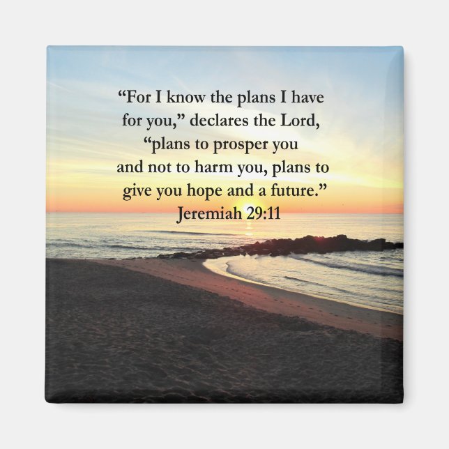 LOVELY JEREMIAH 29:11 SUNRISE PHOTO MAGNET (Front)