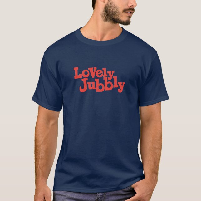 Lovely Jubbly orange text graphic slogan tee (Front)