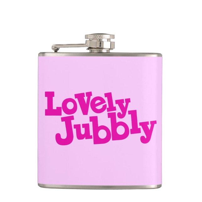 Lovely jubbly pink slang cockney humour flask (Front)