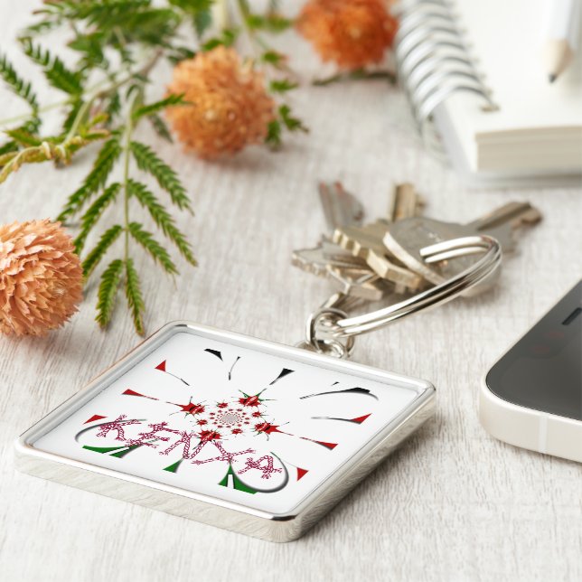 Lovely Kenya HAKUNA MATATA RED GREEN patter design Key Ring (Side)