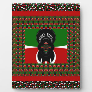 Lovely Kenyan Hearts flag Plaque