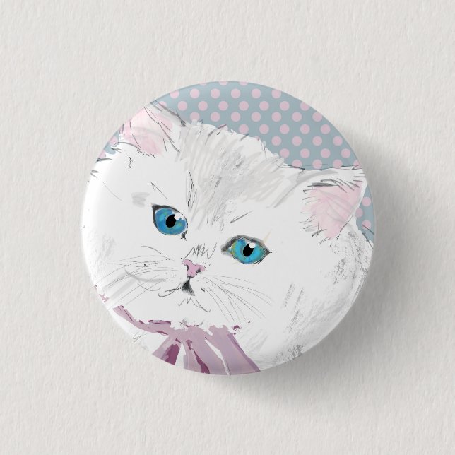 lovely kitty 3 cm round badge (Front)