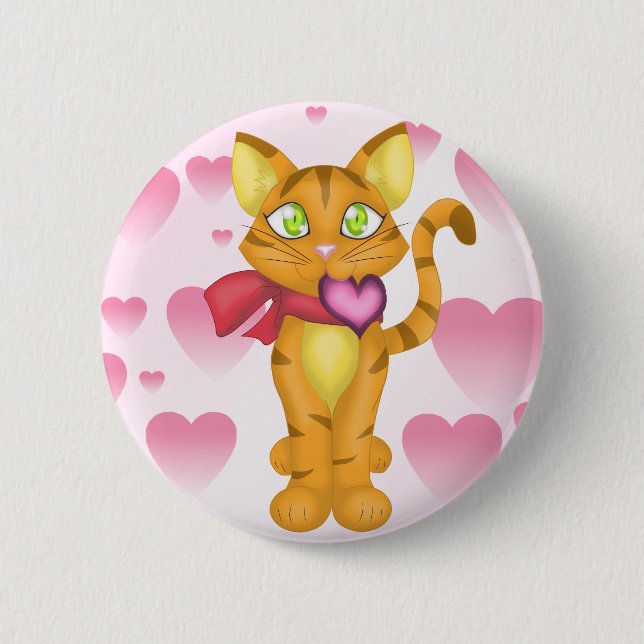Lovely Kitty 6 Cm Round Badge (Front)
