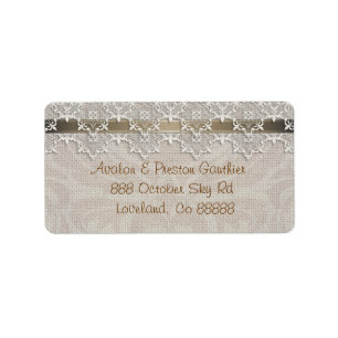 Lovely Lace & Burlap Chic Address Label