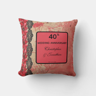 Lovely Lacy Boutique 40th Wedding Anniversary  Cushion