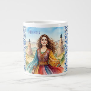 Lovely Lady in Cappadocia, Turkish, Turkey Large Coffee Mug