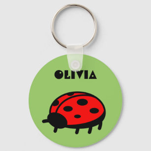Lovely Ladybug Name Keychain Olivia