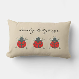 Lovely Ladybugs Lumbar Pillow