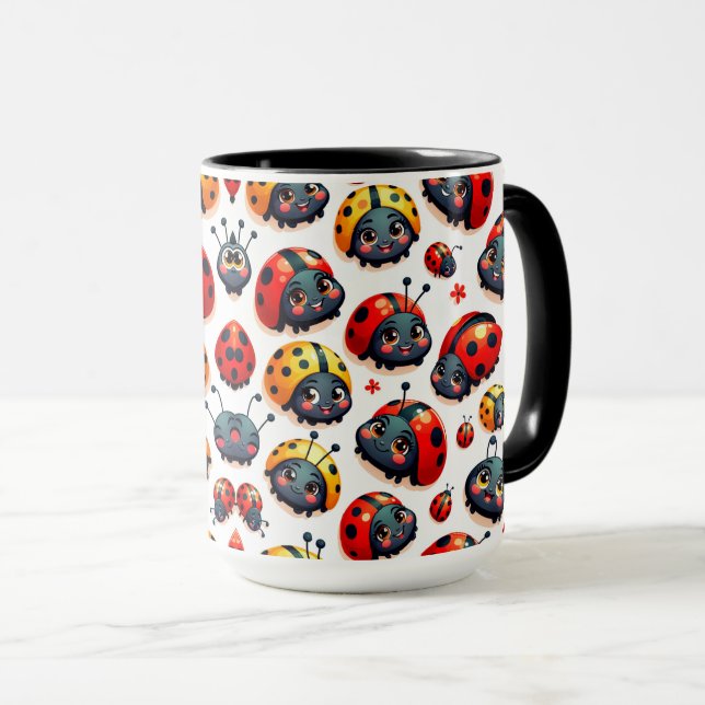 Lovely Ladybugs Mug (Front Right)