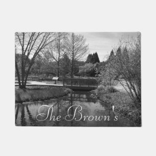 Lovely Lake Black and White Doormat