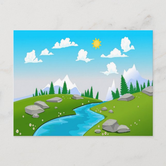 lovely landscape drawing postcard (Front)