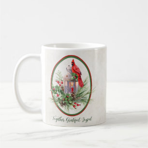 Lovely lantern with holly and cardinal Christmas  Coffee Mug