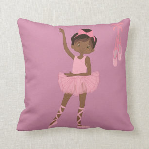 Lovely Lavender African American Ballerina Pillow