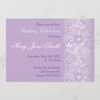 Lovely Lavender Birthday Invitation