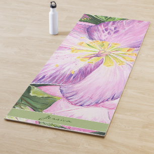 Lovely Lavender Floral with Famous Ashtanga Quote Yoga Mat
