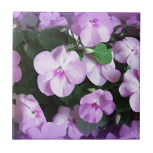 Lovely Lavender Impatiens Ceramic Tile