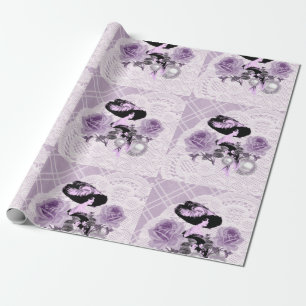 Lovely Lavender Lady Vintage Lace Wrapping Paper