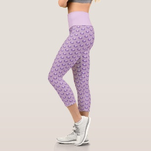 Lovely Lavender Lotus Flower Capri Leggings