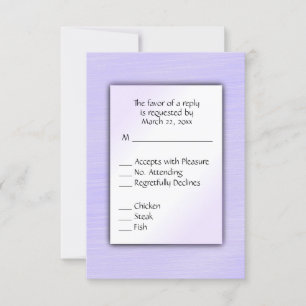 Lovely Lavender  Menu Choice Wedding RSVP