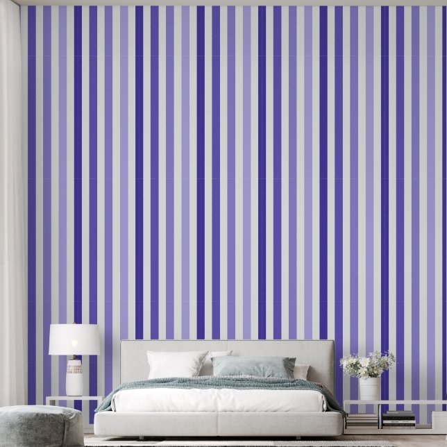 Lovely Lavender Monotone Stripe Wallpaper (Bedroom)