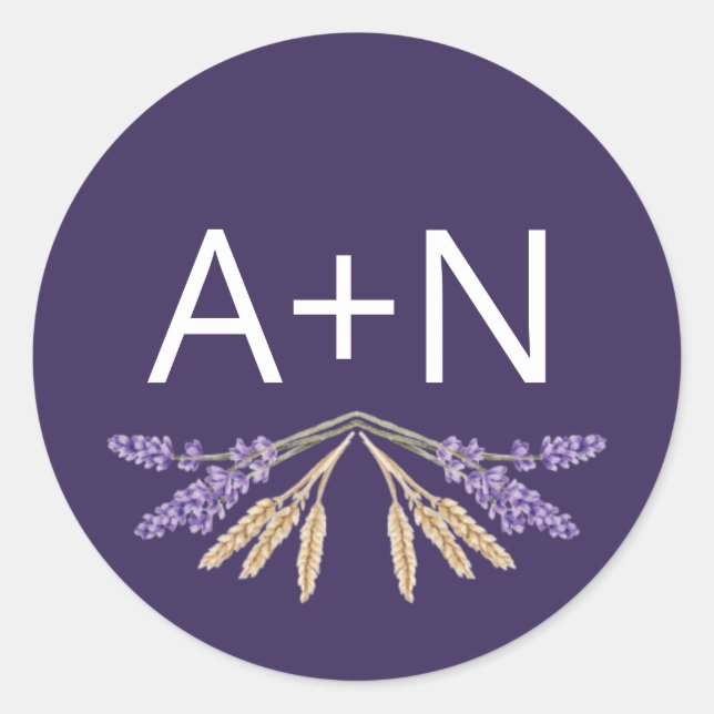 Lovely Lavender & Wheat Purple Sticker (Front)