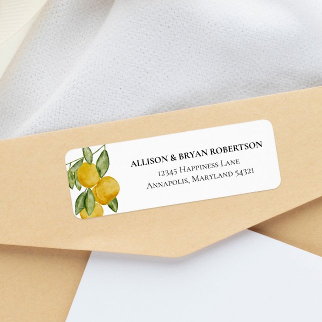 Lovely Lemon Botanical Custom Return Address Label (Creator Uploaded)