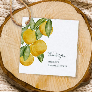 Lovely Lemon Watercolor Bridal Shower Personalised Favour Tags