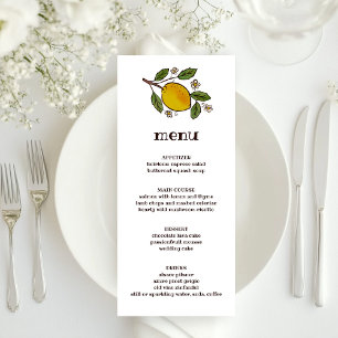 Lovely Lemon Watercolor Rustic Modern CUSTOM Menu