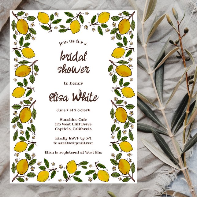 Lovely Lemons CUSTOM Summer BRIDAL SHOWER Invitation (Lovely Lemons CUSTOM Summer BRIDAL SHOWER Invitation
)